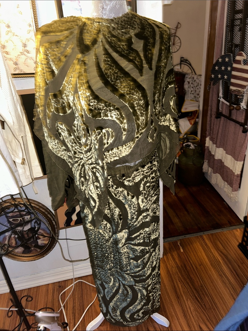 Olive Green High-Low Evening Dress